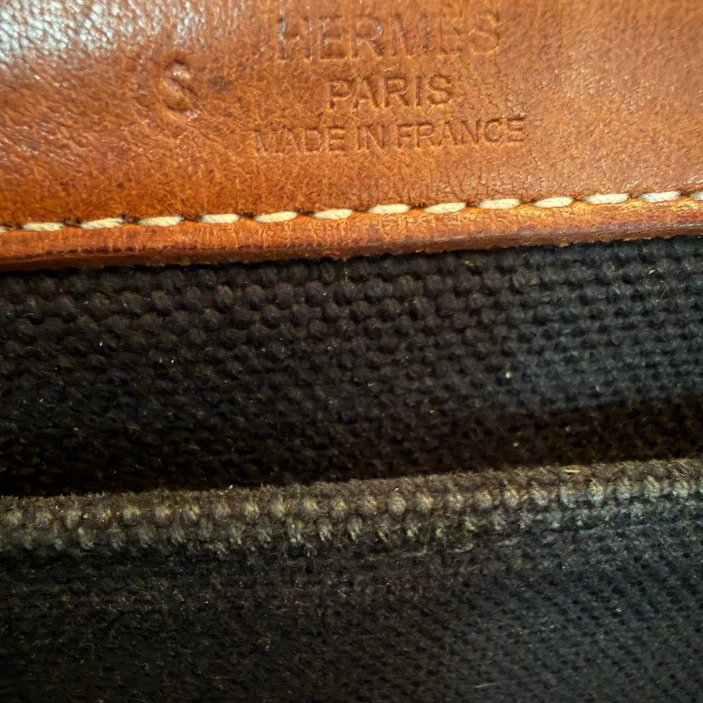 Hermes Black Tote with Tan Handles - Picture 2 of 12